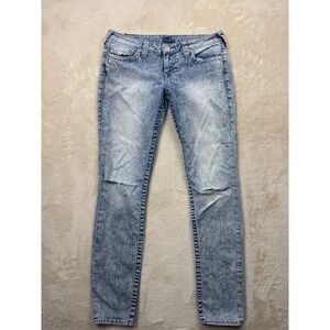 True Religion Jeans Womens 33 Curvy Skinny Wild Chaos Distressed Denim